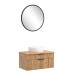 Waschtisch-Set >Nizza< (2-tlg.) in Wotaneiche, schwarz - 80x200x47cm (BxHxT)
