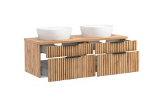 Waschtisch-Set >Nizza< (2-tlg.) in Wotaneiche, schwarz - 120x200x47cm (BxHxT)