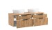 Waschtisch-Set >Nizza< (2-tlg.) in Wotaneiche, schwarz - 120x200x47cm (BxHxT)