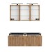 Waschtisch-Set >Nizza< (2-tlg.) in Wotaneiche, schwarz - 120x200x47cm (BxHxT)