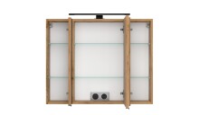 Waschtisch-Set >Nizza< (2-tlg.) in Wotaneiche, schwarz - 80x200x47cm (BxHxT)