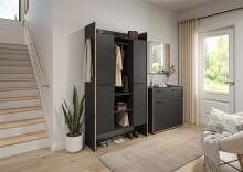 Garderobenschrank >Bueno< in Basalt - 105x189x37cm (BxHxT)