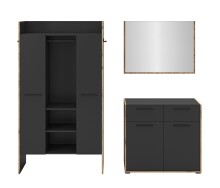 Garderoben-Set >Bueno< in Basalt - 215x189x37cm (BxHxT)