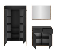Garderoben-Set >Bueno< in Basalt - 215x189x37cm (BxHxT)