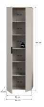 Garderobenschrank >Slide< in kaschmir - 60x195x36cm (BxHxT)