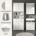 Badezimmer-Set >Scout< in Weiß / Weiß Hochglanz - 149x191x34cm (BxHxT)