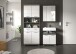 Badezimmer-Set >Scout< in Rauchsilber / Weiß Hochglanz - 149x191x34cm (BxHxT)