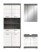 Badezimmer-Set >Scout< in Rauchsilber / Weiß Hochglanz - 149x191x34cm (BxHxT)