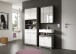 Badezimmer-Set >Scout< in Rauchsilber / Weiß Hochglanz - 149x191x34cm (BxHxT)