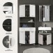Badezimmer-Set >Scout< in Rauchsilber / Weiß Hochglanz - 149x191x34cm (BxHxT)