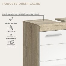 Badezimmer-Set >Lambada< in Sonoma Eiche / Weiß Hochglanz - 149x191x34cm (BxHxT)