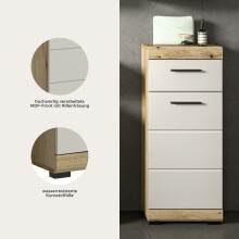 Hochschrank >Scout< in Evoak Oak / Kaschmir - 37x88x31cm (BxHxT)