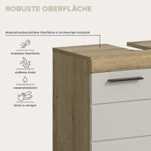 Waschbeckenunterschrank >Scout< in Evoak Oak / Kaschmir - 60x56x34cm (BxHxT)