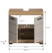 Waschbeckenunterschrank >Scout< in Evoak Oak / Kaschmir - 60x56x34cm (BxHxT)