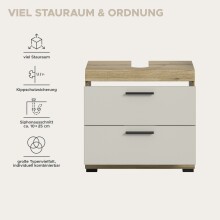 Waschbeckenunterschrank >Scout< in Evoak Oak / Kaschmir - 60x56x34cm (BxHxT)