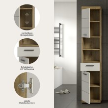 Hochschrank >Scout< in Evoak Oak / Kaschmir - 37x191x31cm (BxHxT)