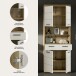 Hochschrank >Scout< in Evoak Oak / Kaschmir - 74x191x31cm (BxHxT)