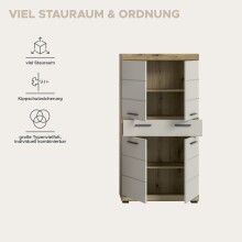 Midischrank >Scout< in Evoak Oak / Kaschmir - 74x141x31cm (BxHxT)
