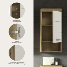 Hängeschrank >Scout< in Evoak Oak / Kaschmir - 37x79x24cm (BxHxT)