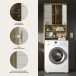 Waschmaschinenumbauschrank >Scout< in Evoak Oak / Kaschmir - 63x191x24cm (BxHxT)