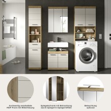 Badezimmer-Set >Scout< in Evoak Oak / Kaschmir - 190x191x34cm (BxHxT)
