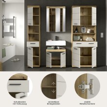 Badezimmer-Set >Scout< in Evoak Oak / Kaschmir - 201x191x34cm (BxHxT)