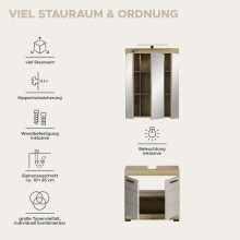 Badezimmer-Set >Scout< in Evoak Oak / Kaschmir - 60x191x34cm (BxHxT)
