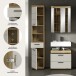 Badezimmer-Set >Scout< in Evoak Oak / Kaschmir - 112x191x34cm (BxHxT)