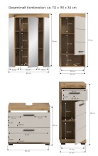 Badezimmer-Set >Scout< in Evoak Oak / Kaschmir - 112x191x34cm (BxHxT)