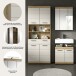 Badezimmer-Set >Scout< in Evoak Oak / Kaschmir - 149x191x34cm (BxHxT)