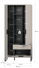 Stauraumschrank >Noida< in kaschmir - 192x90x37cm (BxHxT)