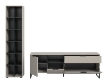 Wohnwand >Noida< in kaschmir - 245x192x41cm (BxHxT)