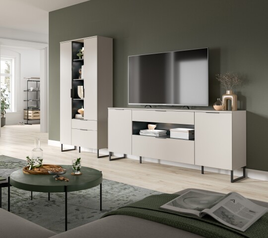 Wohnzimmer-Set >Noida< in kaschmir - 290x192x41cm (BxHxT)