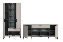 Wohnzimmer-Set >Noida< in kaschmir - 290x192x41cm (BxHxT)