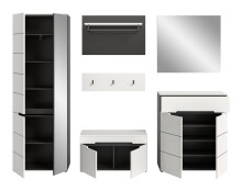 Garderoben-Set >Canu< in Basalt Grau / Weiß - 255x190x37cm (BxHxT)
