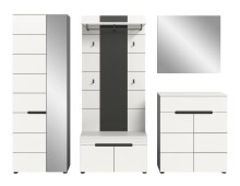 Garderoben-Set >Canu< in Basalt Grau / Weiß - 255x190x37cm (BxHxT)