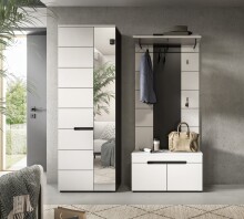 Garderoben-Set >Canu< in Basalt Grau / Weiß -...