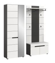 Garderoben-Set >Canu< in Basalt Grau / Weiß -...