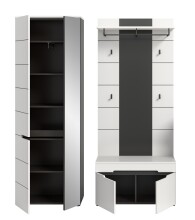 Garderoben-Set >Canu< in Basalt Grau / Weiß - 160x190x37cm (BxHxT)