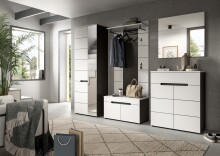 Garderoben-Set >Canu< in Basalt Grau / Weiß - 175x190x37cm (BxHxT)