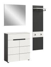 Garderoben-Set >Canu< in Basalt Grau / Weiß -...