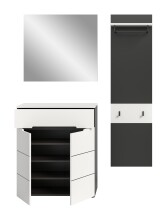 Garderoben-Set >Canu< in Basalt Grau / Weiß - 140x190x37cm (BxHxT)