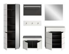 Garderoben-Set >Canu< in Basalt Grau / Weiß - 255x190x37cm (BxHxT)