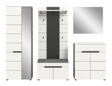 Garderoben-Set >Canu< in Basalt Grau / Weiß - 255x190x37cm (BxHxT)