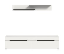 Lowboard >Canu< in Basalt Grau / Weiß - 170x38x33cm (BxHxT)