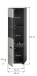 Vitrine >Canu< in Basalt Grau / Weiß - 36x125x33cm (BxHxT)