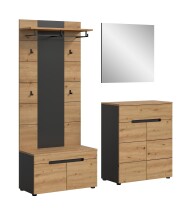 Garderoben-Set >Canu< in Basalt Grau / Artisan -...