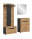 Garderoben-Set >Canu< in Basalt Grau / Artisan - 175x190x37cm (BxHxT)
