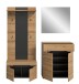 Garderoben-Set >Canu< in Basalt Grau / Artisan - 175x190x37cm (BxHxT)
