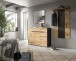 Garderoben-Set >Canu< in Basalt Grau / Artisan - 215x190x37cm (BxHxT)